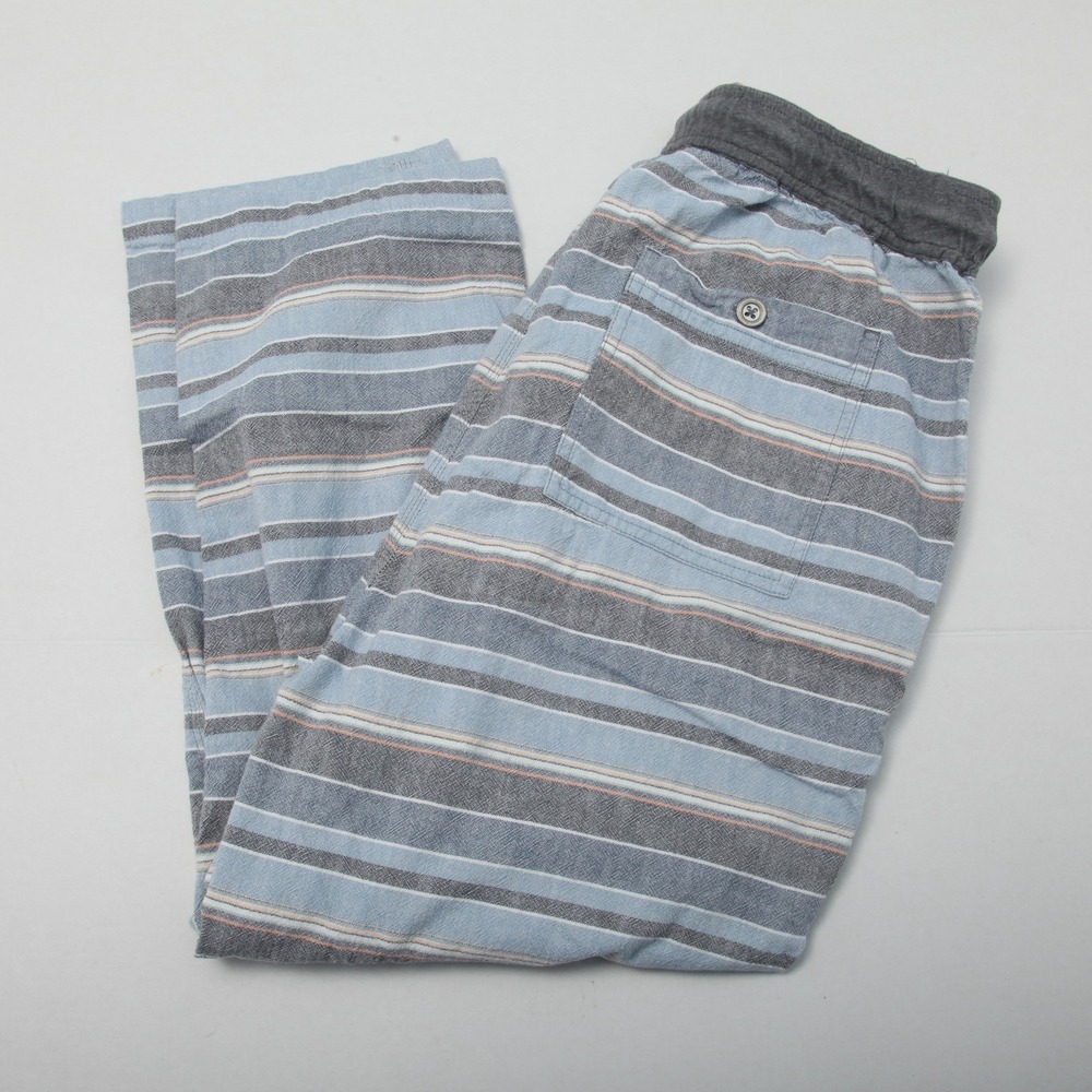 Carbon 2 Cobalt Men's M Striped Cotton Linen Blend Drawstring Elastic Waist